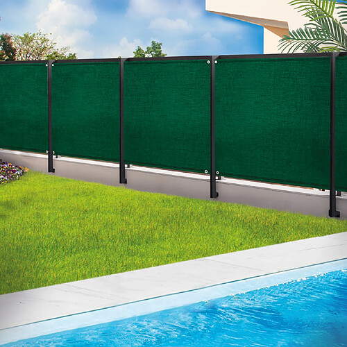 Idmarket Brise vue renforcé 1 x 10 M - Vert 220 gr/m² PRO