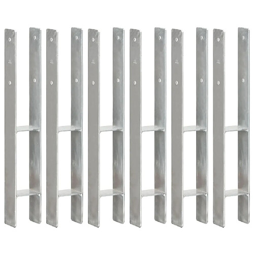 VidaXL Piquets de clôture Argenté 8x6x60 cm