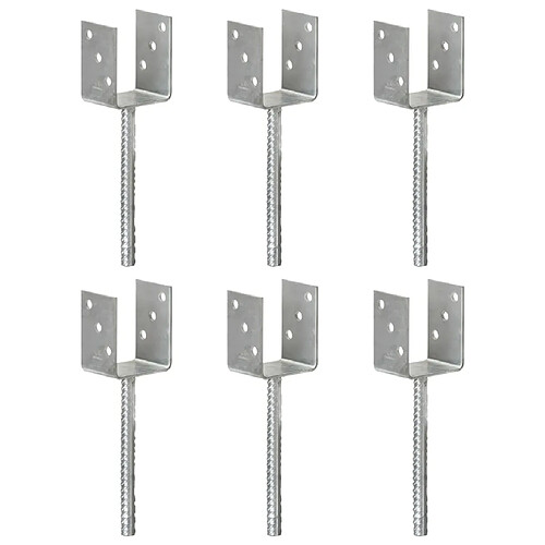 Piquets de clôture vidaXL - Acier galvanisé 8x6x30 cm