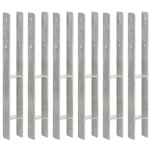 vidaXL Piquets de clôture 6 pcs - Acier galvanisé