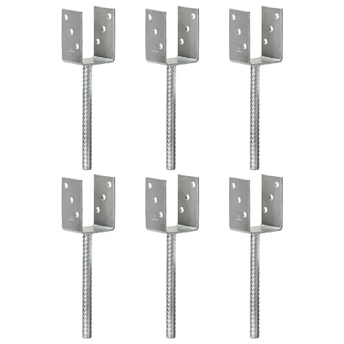 VidaXL Piquets de Clôture 6 pcs - Argenté
