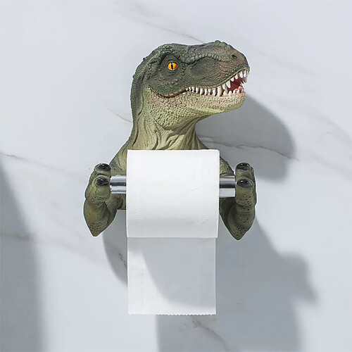Porte-papier toilette en résine Dinosaure - 1 rouleau - Vert