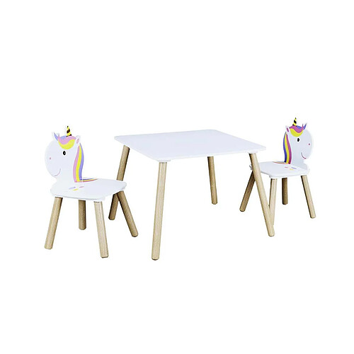 The home deco kids Table et chaises Licorne enfant - Blanc