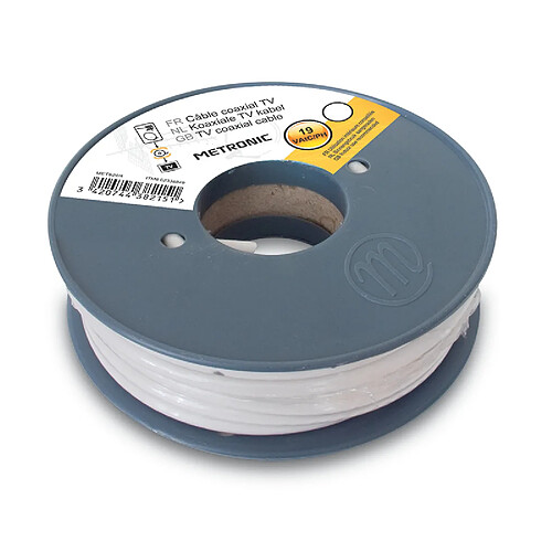 Metronic Câble coaxial 25 m Blanc