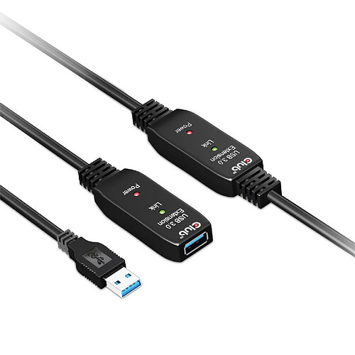 CLUB 3D Câble USB 10 m USB 3.2 Gen 2 Noir