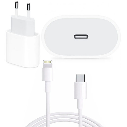 Visiodirect Chargeur Rapide 20W + Câble Lightning pour iPhone 12