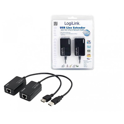 LogiLink USB Extender via RJ45 - Jusqu'à 60 m