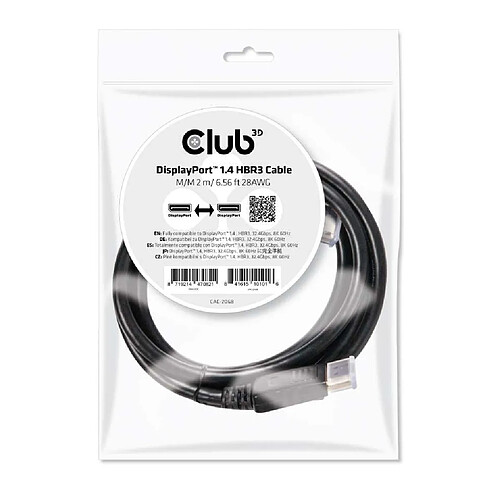 Club 3D Câble DisplayPort 1.4 - 2 m