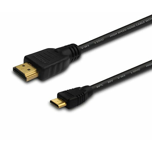Savio CL-09 Câble HDMI 1,5 m Type A/C Noir