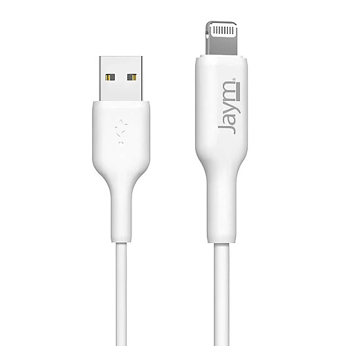 Jaym Câble Charge USB Lightning 2,4A 2M Blanc