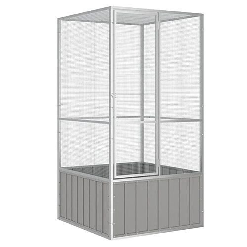 vidaXL Cage Gris 111x107x211,5 cm