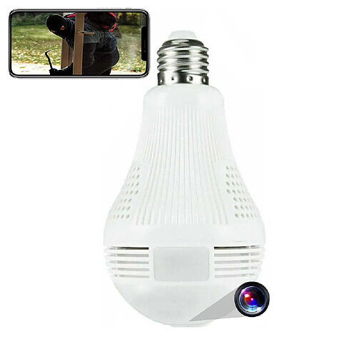 Yonis Ampoule Caméra Espion Wifi + SD 16Go