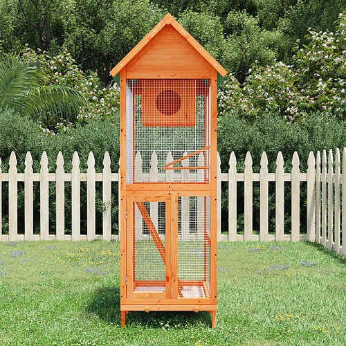 vidaXL Maison à Oiseaux Marron - Bois de Pin