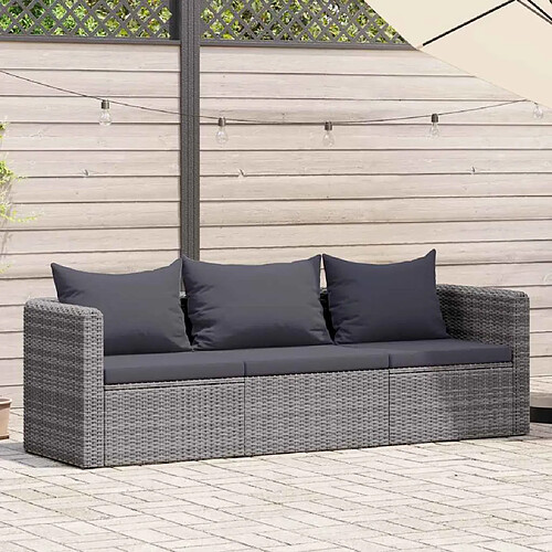 vidaXL Salon de jardin - 3 pcs Gris
