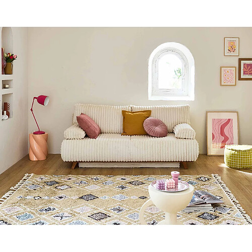Bestmobilier Canapé droit 3 places Cristal - Beige