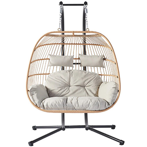 Concept Usine Fauteuil suspendu 2 places effet rotin FARO