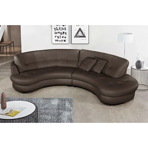 Venesetti canapé droit cuir design - 5 places