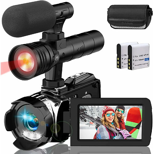 Vendos85 Caméscope Vidéo 4K UHD - Noir