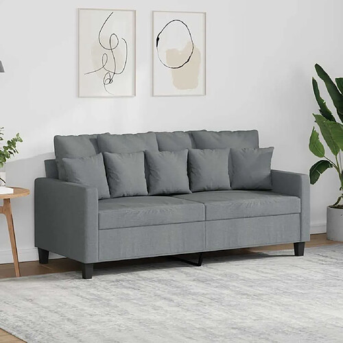 vidaXL Canapé à 2 places - Gris clair