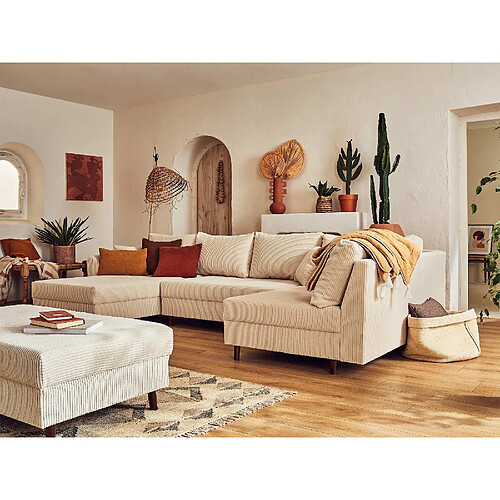 Lisa design Canapé panoramique Rune - Beige