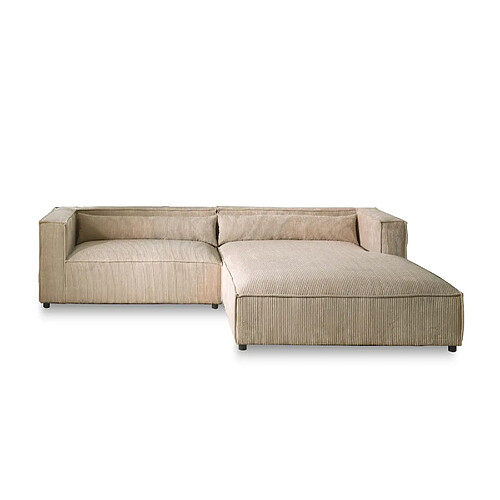 Lisa Design Ela - canapé d'angle droit 4 places - en velours côtelé - style contemporain