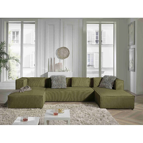 Lisa design Canapé panoramique Stella - Vert