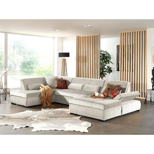 Lisa design Canapé panoramique Vermont - Beige