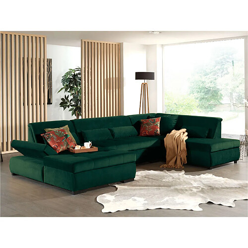Lisa design Vermont canapé panoramique d'angle droit - Vert