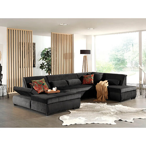 Lisa design Canapé panoramique Vermont - Gris foncé