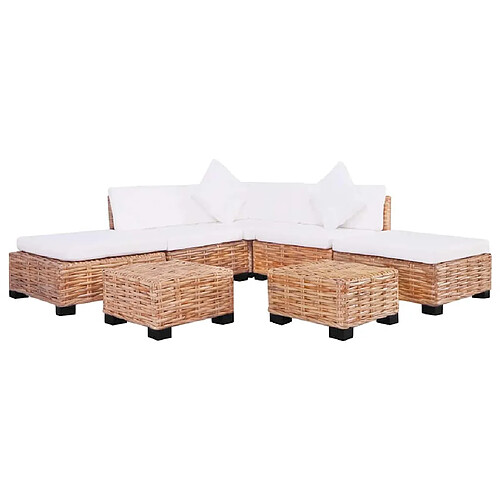 VIDAXL Ensemble de canapés 18 pièces - Rotin naturel