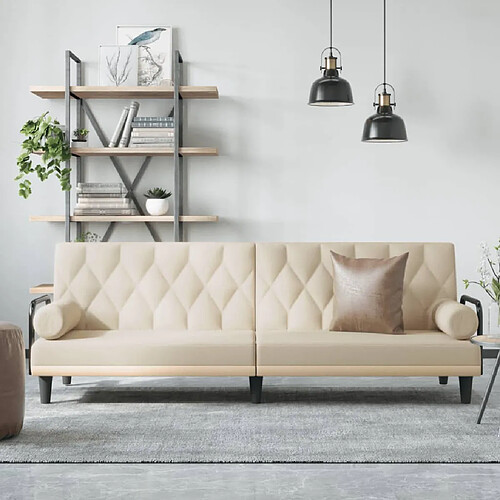 vidaXL Canapé-lit crème