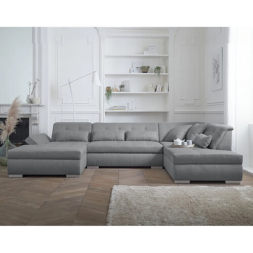 Lisa design canapé panoramique d'angle droit - Gris clair