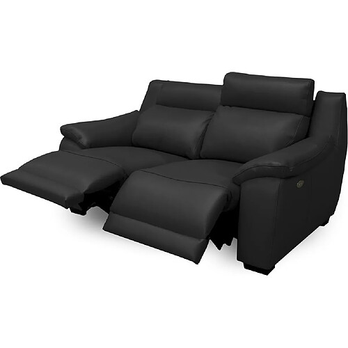 Venesetti canapé droit relax 2 places - Noir