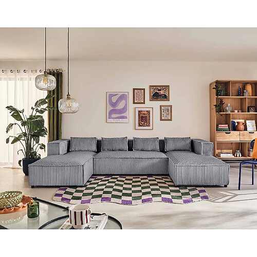Lisa design canapé panoramique en U - Gris