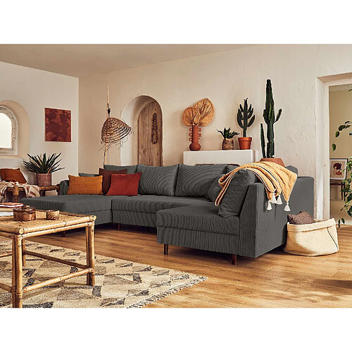 Lisa design canapé panoramique Rune - Gris foncé