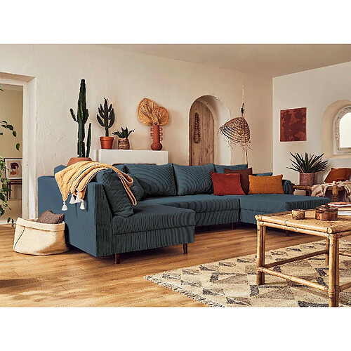 Lisa design canapé panoramique Rune - Bleu marine