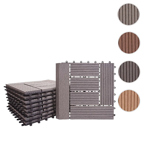 Mendler Carrelage de sol WPC Rhône Premium - Gris Offset
