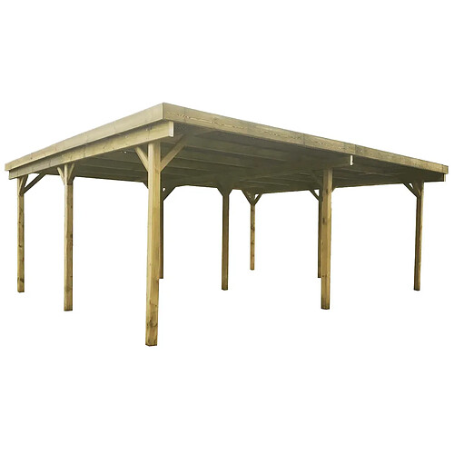 GARDENAS Carport bois double 6x5m Basic