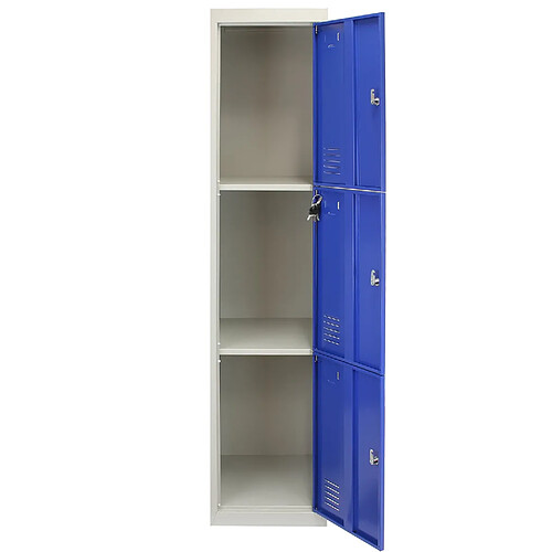 Monstershop Casier de rangement métal - Bleu