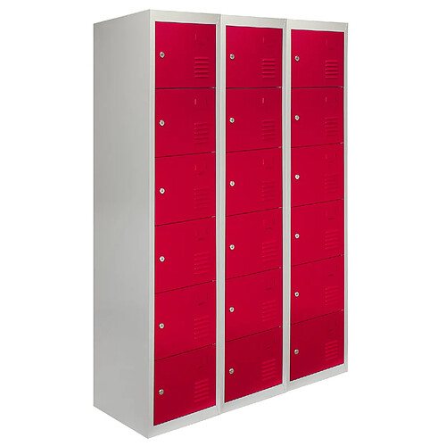 Monstershop Casier de rangement - Rouge - 3x6 portes