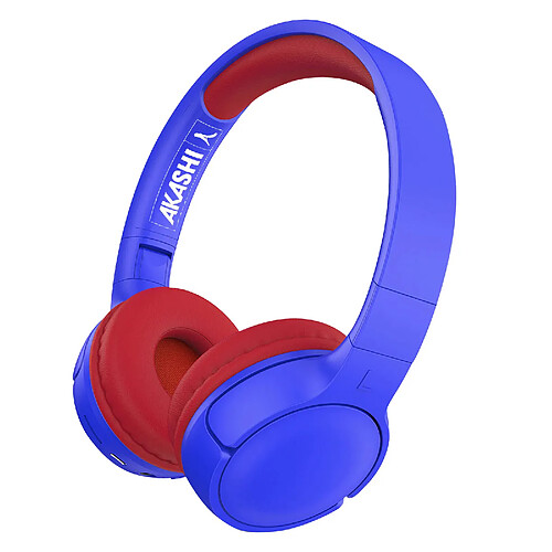Casque Bluetooth 5.1 pour Enfant Autonomie 8h Pliable Akashi Bleu / Rouge