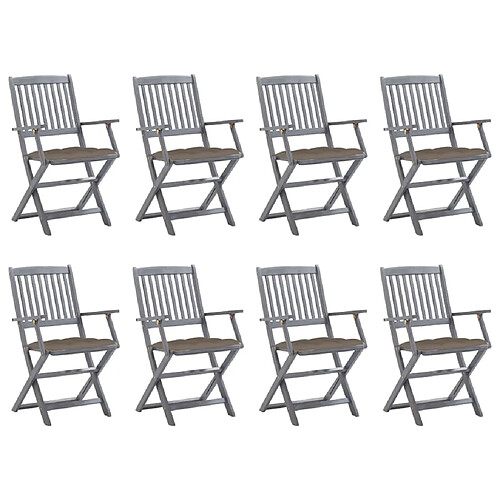 vidaXL Chaises pliables d'extérieur lot de 8