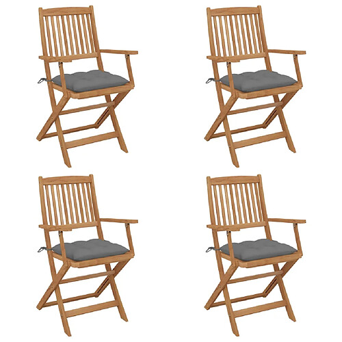 vidaXL Chaises pliables jardin lot de 4