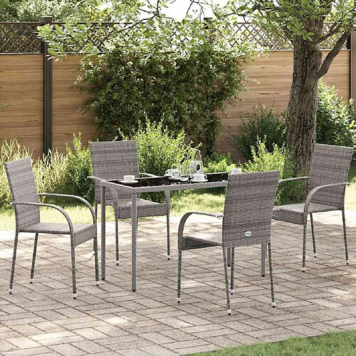 vidaXL Chaises empilables Gris