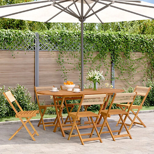VidaXL Chaises de jardin pliantes - Acacia
