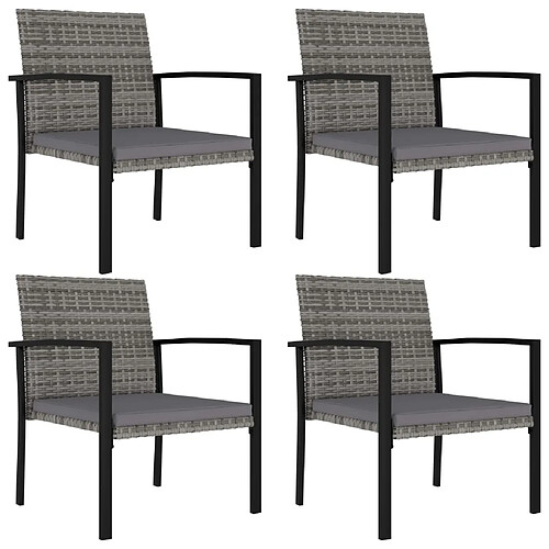 vidaXL Chaises à manger de jardin lot de 4 - Résine tressée