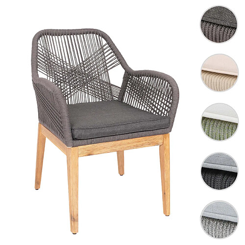 Mendler Fauteuil de jardin en bois - Gris
