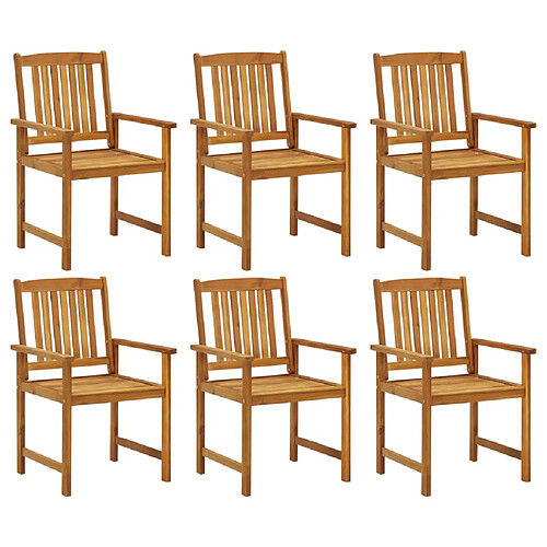 vidaXL Lot de 6 chaises de jardin bois d'acacia massif