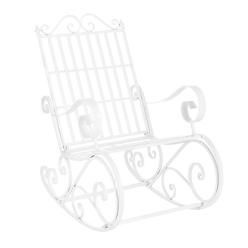 En.casa Fauteuil de jardin à bascule - Blanc