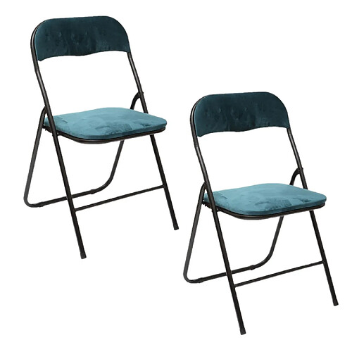 Toilinux Five Simply Smart Chaise Pliante Velours - Bleu